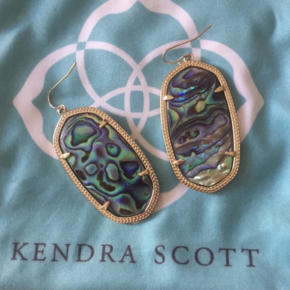KENDRA SCOTT statement ABALONE EARRINGS NEVER WORN - Picture 1 of 5